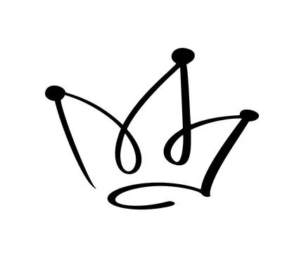 Doodle hand drawn vector crown Stock Illustration