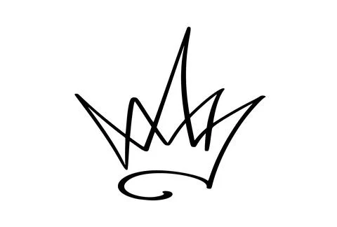 Doodle hand drawn vector crown Stock Illustration