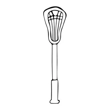 Doodle hand drawn vector element lacrosse stick. Stock Illustration