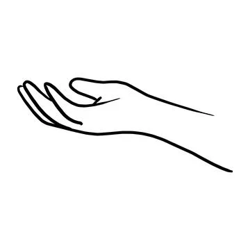 Doodle hand gesture of giving vector illustration sketch hand drawn with blac Stock Illustration