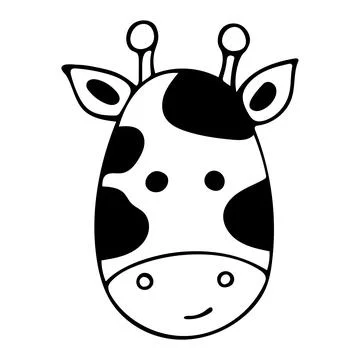 Doodle of head cute giraffe. Stock Illustration