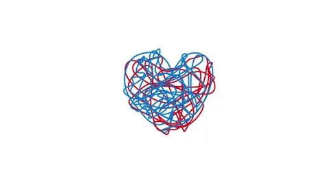 Doodle heart beat - seamless loop Stock Footage 296707150