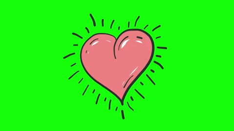 Doodle Heart Chroma Stock Footage 244415720