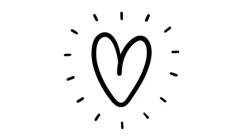 Doodle heart outline on a white background, loopable animation Stock Footage 311104968