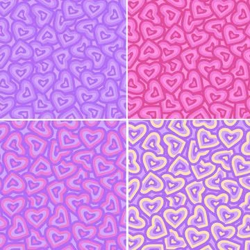 Doodle hearts, Vector Hearts seamless Pattern, Valentine day Ilustración de archivo