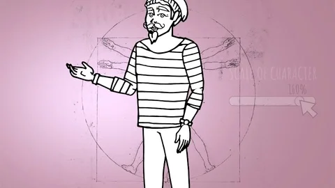 Doodle Hipster Man After Effects stock