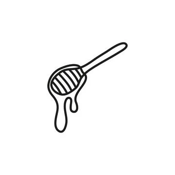 Doodle honey dipper. Stock Illustration