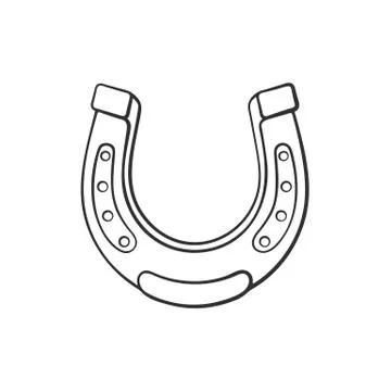 Doodle of horseshoe Stock Illustration