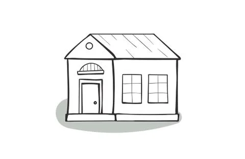 Doodle house, cartoon scribble style vector illustration. Stock Illustration