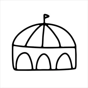 Doodle house. Sketch bw scribble style. Hand drawn build vector illustration Ilustración de archivo