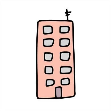 Doodle house. Sketch scribble style. Hand drawn build vector illustration Ilustración de archivo