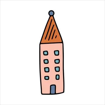 Doodle house. Sketch scribble style. Hand drawn build vector illustration Ilustración de archivo