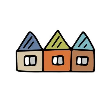 Doodle house. Sketch scribble style. Hand drawn build vector illustration Ilustración de archivo