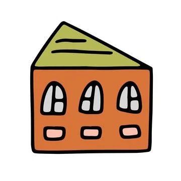 Doodle house. Sketch scribble style. Hand drawn build vector illustration Ilustración de archivo
