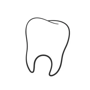 Doodle of human tooth Stock Illustration