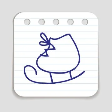 Doodle Ice Skates Icon Stock Illustration