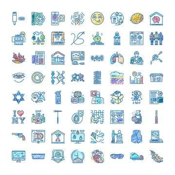 Doodle icon collection representing diverse concepts and themes イラスト素材
