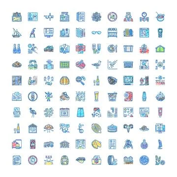 Doodle icon collection with various concepts and themes Stock Illustration