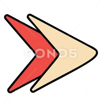 Doodle icon of fast forward arrow Stock Illustration
