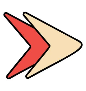Doodle icon of fast forward arrow Stock Illustration