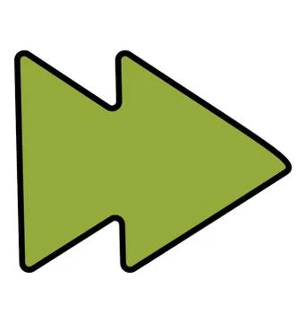 Doodle icon of forward arrow isolated on white background Stock Illustration