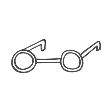 Doodle icon. glasses. vector illustration of glasses with eyes. Stock Illustration