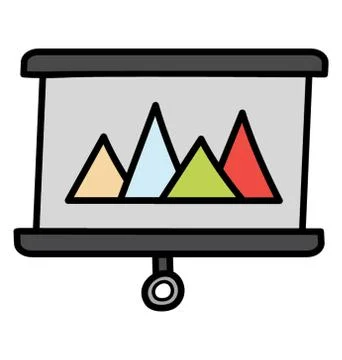 Doodle icon of graphical presentation Stock Illustration