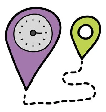 Doodle icon of navigation Stock Illustration