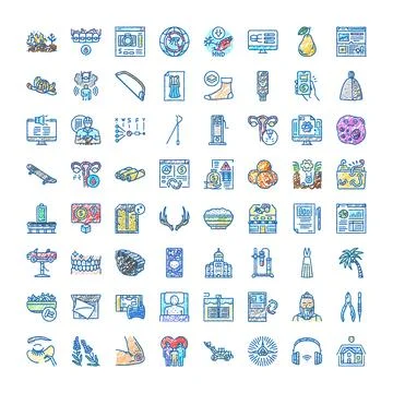 Doodle icon set displaying diverse hand drawn symbols 스톡 일러스트