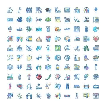 Doodle icon set displaying various everyday concepts Stock Illustration