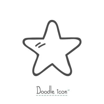 Doodle icon of star Stock Illustration