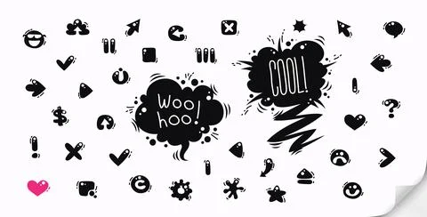Doodle Icons and Design Elements Set Stock Illustration