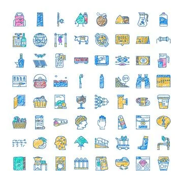 Doodle icons diverse collection for web and mobile Illustrazione stock