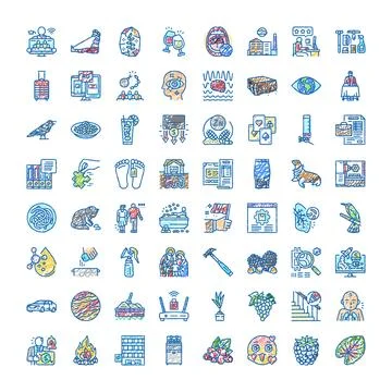 Doodle icons diverse objects set hand drawn illustrations Stock Illustration