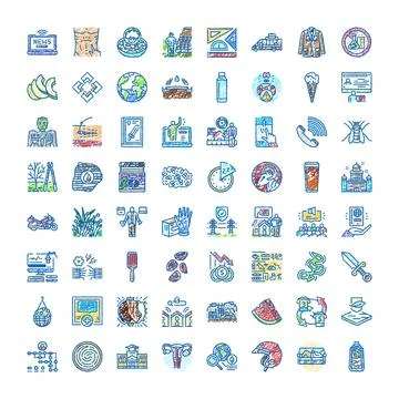 Doodle icons diverse set visual communication elements Illustrazione stock