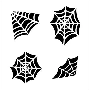 Doodle illustration of black web. Vector halloween image Stock Illustration