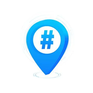 Doodle illustration with hashtag pin. Vector illustration Stock Illustration