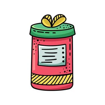 Doodle illustrations of beautiful gift boxes. A gift packed in a beautiful bo Stock-Illustration