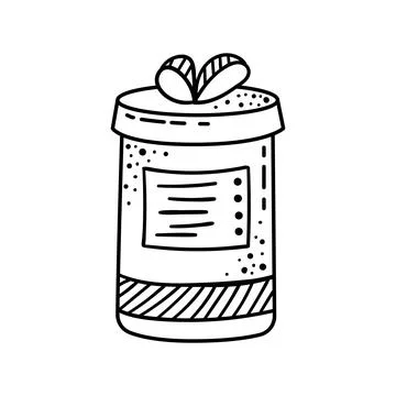 Doodle illustrations of beautiful gift boxes. A gift packed in a beautiful bo Stock-Illustration