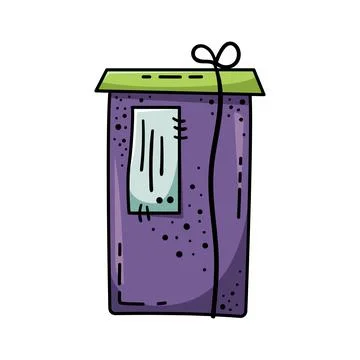 Doodle illustrations of beautiful gift boxes. A gift packed in a beautiful bo Illustrazione stock