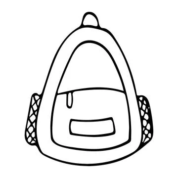 Doodle image of a backpack. Vector element for the themes of travel, vacation Stock Illustration
