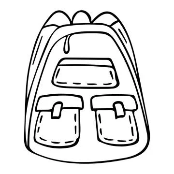 Doodle image of a backpack. Vector element for the themes of travel, vacation Stock Illustration