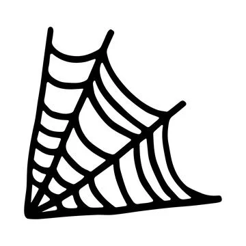Doodle image of a black web. Vector illustration. Illustrazione stock