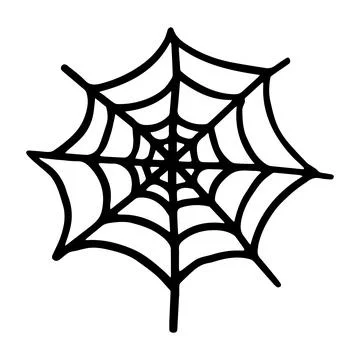 Doodle image of a black web. Vector illustration. Illustrazione stock