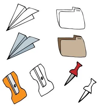 Doodle items for school Stock Illustration
