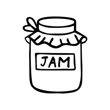 Doodle jar of jam. Hand-drawn vector illustration Stock Illustration