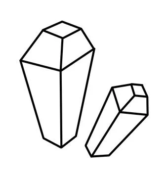 Doodle jewel. Vector icon of diamond shape isolated on a white. Hand drawn line Stock Illustration