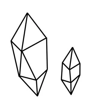 Doodle jewel. Vector icon of diamond shape isolated on a white. Hand drawn line Stock Illustration