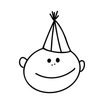 Doodle kid, outline cartoon vector drawing child vector Stock Illustration