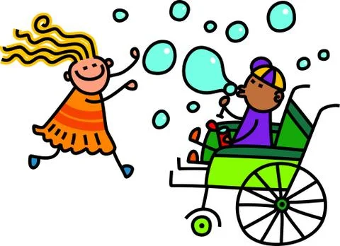 Doodle Kids Blowing Bubbles Stock-Illustration